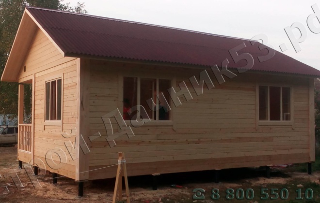3 Брусовой дом ОД-6, 6×8, 48 м², Московская область,  Озерский район, деревня Мощаницы (2)